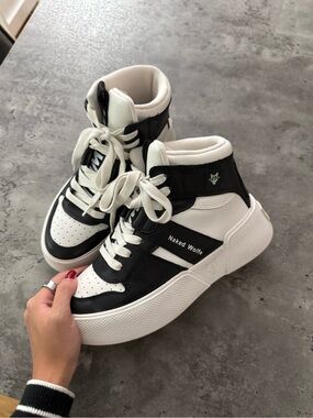 Naked Wolfe Phantom High-cut leather sneakers — US6.5W